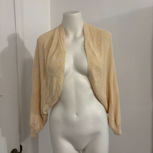 By Anthropologie One Size Neutral Cream Viscose Blend Bolero Cardigan - Picture 1 of 4